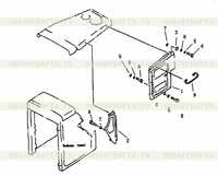 Сторона крышки двигателя. Левая сторона Сторона крышки двигателя. Левая сторона